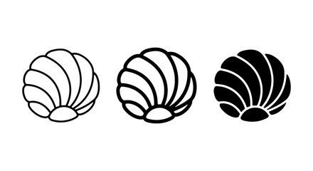 Seashell Icons, Marine Life Vector Graphics, Ocean Nature Symbols, Nautical Design Elements © VECTOR STORE