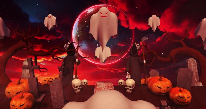 Halloween visuals 1. Motion graphics Animation background Visual loops - 4K