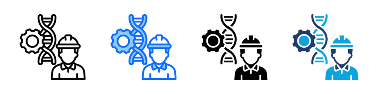 Biomedical Engineering Icon Set Multi Style Vector Illustration