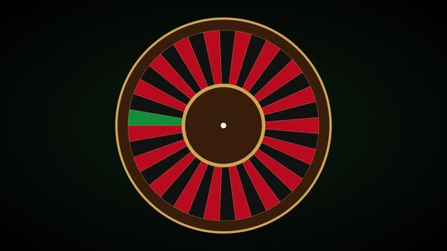 Spinning roulette wheel casino game animation: red and 4k black gambling concept