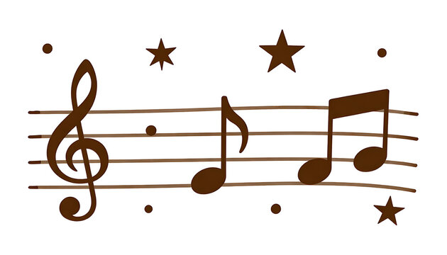 Musical Staff with Treble Clef Quarter and Eighth Notes