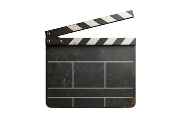 Fototapeta premium Clapperboard representing movie production, filmmaking, and entertainment on a transparent background