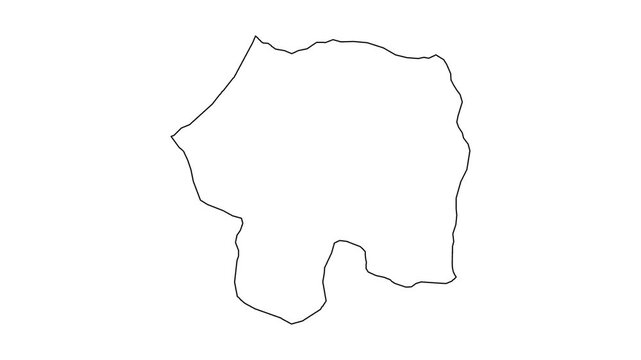 Minimalist hand drawn line animation forming circular map shape on white background with dynamic movement.