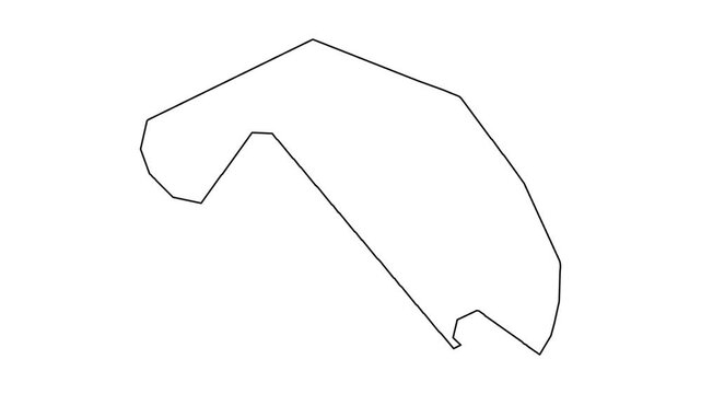 Abstract line animation showing structural outline forming on white background.
