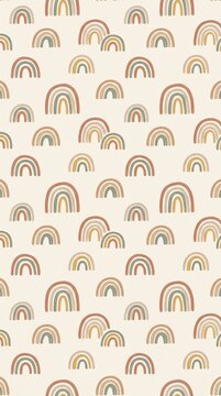 Seamless Nursery pattern of rainbows arches, tileable repeating background for fabric, wallpaper, stationery, gift wrap and home decor design