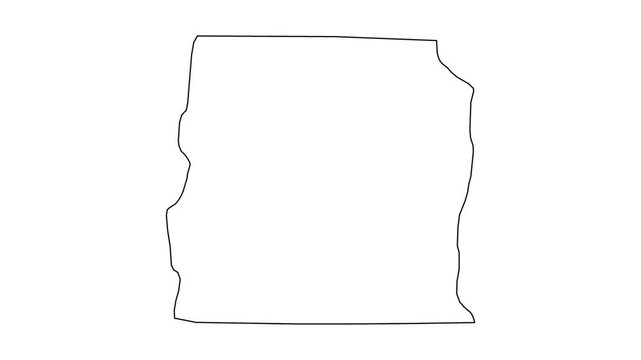 Minimalist continuous line drawing animation of a generic square shape forming on a white background.