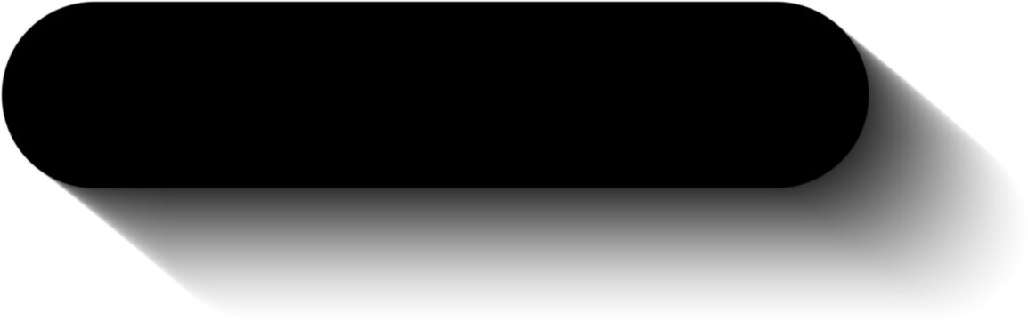 Black rounded rectangle shape with drop shadow on transparent background