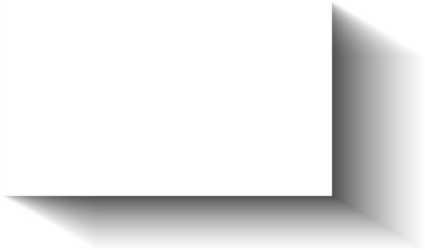 Blank rectangle shape with drop shadow on transparent background