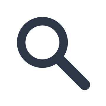 Minimalist magnifying glass search icon for UI design