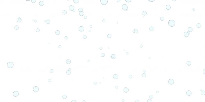  close-up of a bubble falling and moving erratically. Isolated on blank background. Alpha channel included in the end of the clip