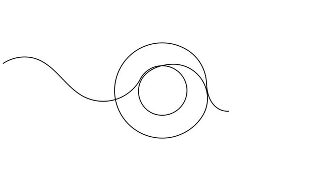 Continuous single line animating a Sun symbol minimalist monoline art planet astrology sign solar energy presentations and morning wellness clips motion graphic moving on white background
