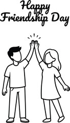 Obraz premium Friendship Day High Five Celebration Vector Illustration