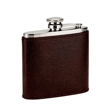 Leather hip flask, small resolution stock