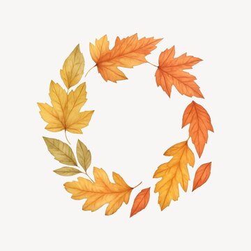 Autumn leaves wreath decoration