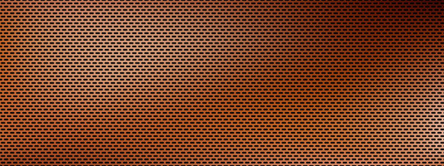Obraz premium Wide metallic copper or bronze gradient speaker grill metal mesh vector background