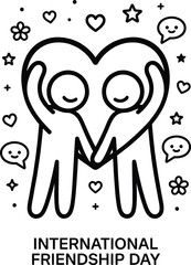 International Friendship Day Heart Unity Illustration