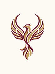 Naklejka premium Majestic Mythical Phoenix Bird Vector Illustration for Company Logo