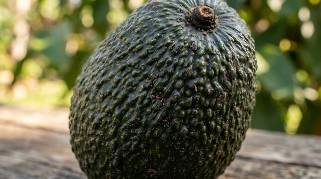 Fresh Ripe Green Avocados on a Palm and Wooden Table Isolated on White Background Healthy Organic Tropical Fruit with Natural Seed
