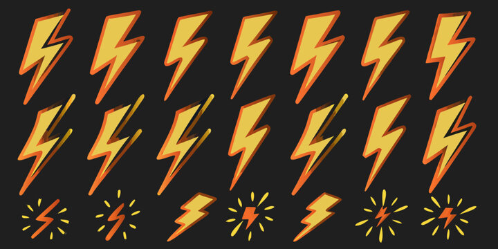 Orange Lightning Bolts Pattern A Repeating Vector Design On Black