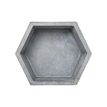 Hexagonal concrete tray, small resolution assets stocks