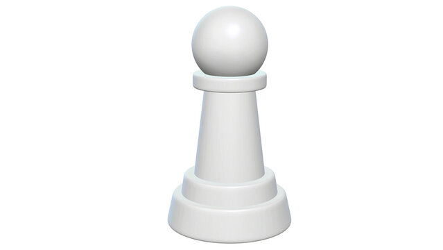 3D rendered illustration of white chess pawn