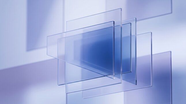 Futuristic 3D glassmorphism background with frosted glass panels and soft gradient