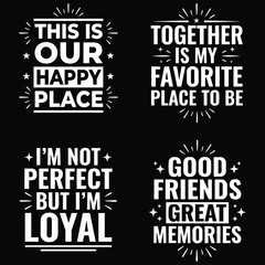 Obraz premium Set of four inspirational typography quotes with stars and lines on a black background, for apparel prints