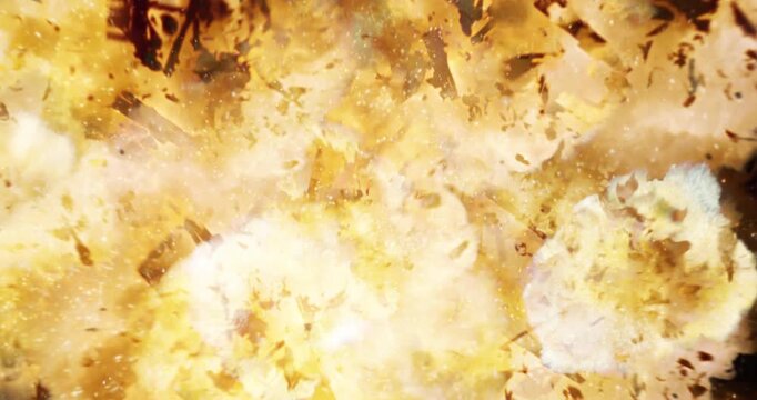 Fiery blast explosion with smoke isolated on black background. 4K VFX Stock Footage Element.