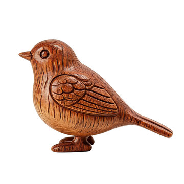 Wooden bird figurine, small resolution assets stocks