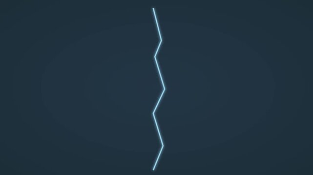 Glowing neon zigzag line animation on dark 4k background, for modern motion