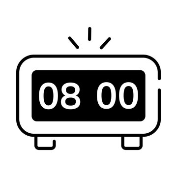 Editable design icon of digital clock 