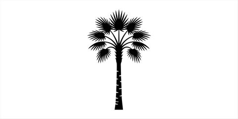Modern palm tree silhouette vector icons set for tropical web design patterns and beach themes. Tropical palm tree silhouette vector icon with tropical vegetation silhouette vacation paradise.  © saditul
