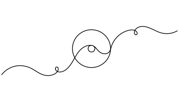 Continuous single line animating a Sun symbol minimalist monoline art planet astrology sign solar energy presentations and morning wellness clips motion graphic moving on white background