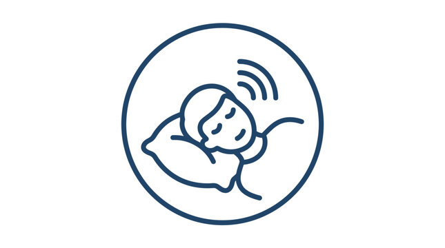 Person sleeping with sound or signal waves