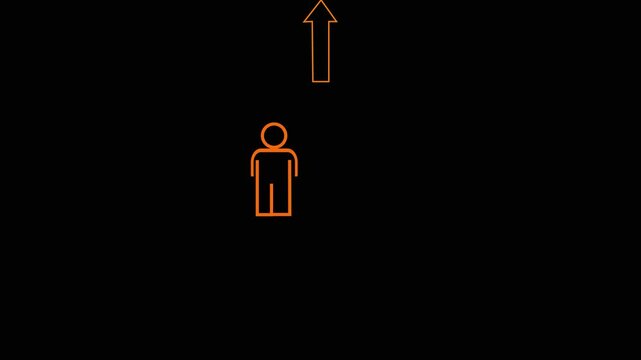 People Direction Indicator Icon Motion Graphic User Navigation Up Arrow Motion Graphic in 4K video,