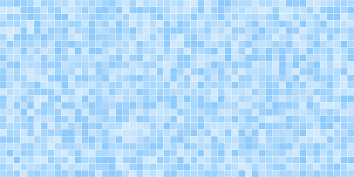 Luxury blue gradient mosaic tile texture with a clean seamless square pattern. A versatile vector background for pools, wellness spas, bathrooms, interior visualization, and marketing materials.