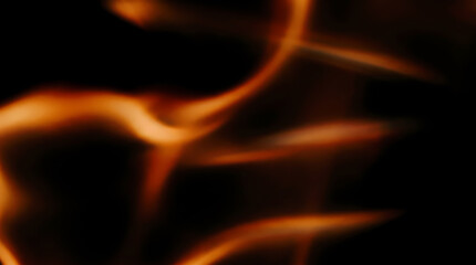 Fototapeta premium Cinematic orange light leak on black background with blurry warm lens flare effect for video overlay or abstract backdrop