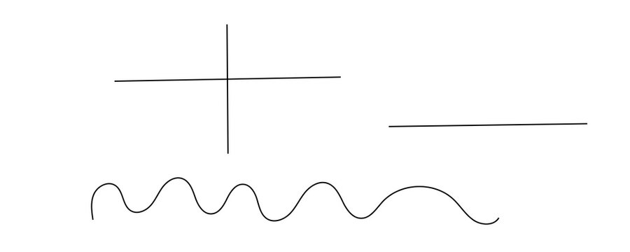 Basic mathematical plus minus symbols with wavy lines