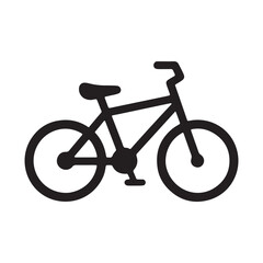 Fototapeta premium Simple black bicycle silhouette icon design with two wheeler transport exercise activity recreation