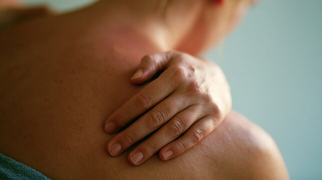 Close Massage Hands on Bare Back