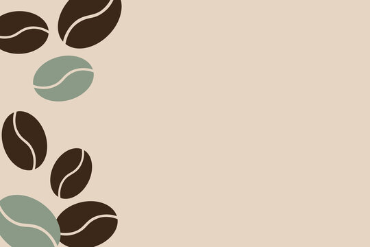 Geometric coffee seed side border layout with wide space. Muted earth tone winter solstice banner for wellness brands.