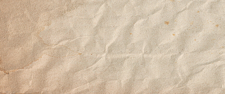 Old aged rustic vintage paper cardboard carton document texture - Blank wrinkled crumpled beige parchment background for letter or any creative project