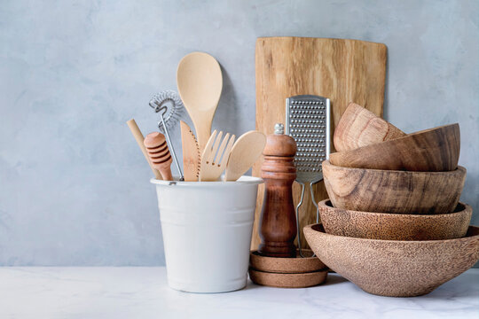 Fresh Bakery Essentials with Bread and Utensils.