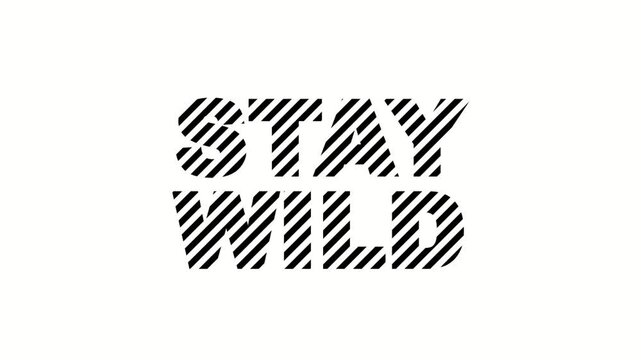 Stay Wild Diagonal Stripe Patterned Text Animation | Motion Typography