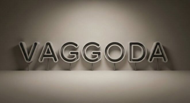 3D illuminated letters, angled lighting, against a simple beige backdrop