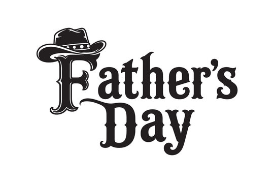 Father's Day cowboy hat illustration for greeting cards and marketing materials