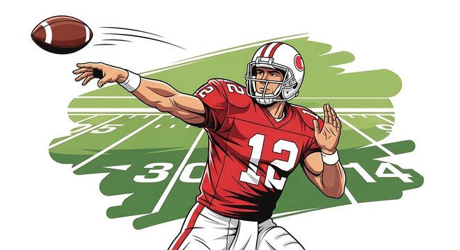 Quarterback Throwing Ball.