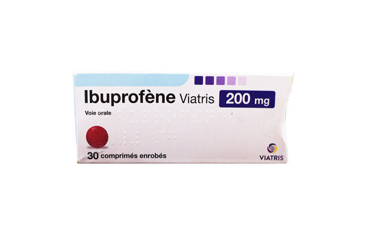 Boite de comprim&eacute;s d'Ibuprof&egrave;ne de Viatris