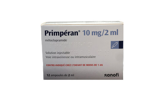 Ampoules de 10 mg de Primperan de chez Sanofi