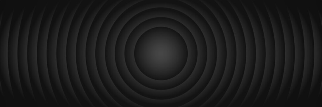 horizontal dark and black blended circle design for pattern and background.
